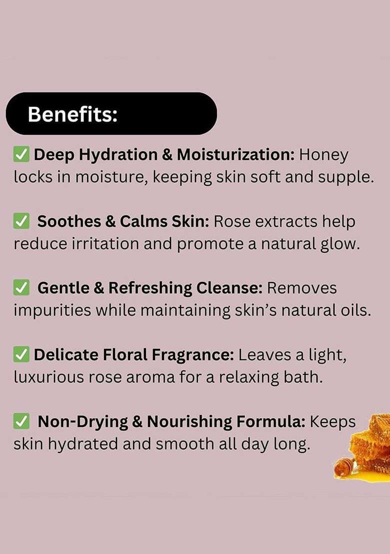 Khadi Pure Set Of 2 Herbal Rose Honey Body Wash 210 Ml Each - Indya