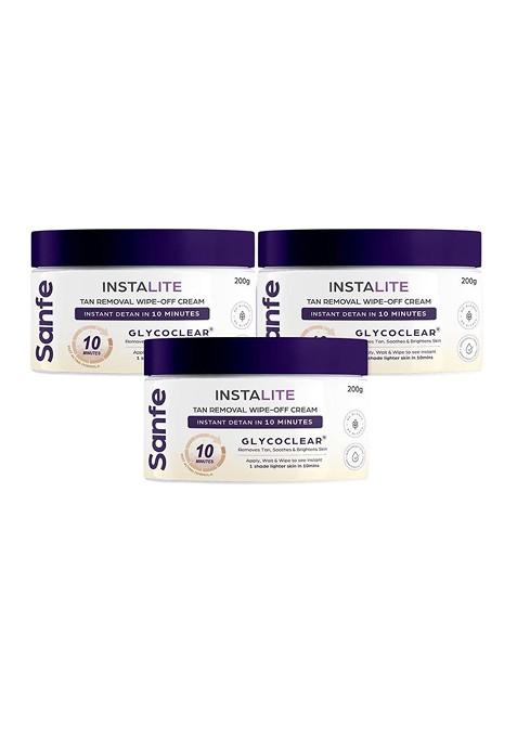 Sanfe Set Of 3 Instalite Detan Wipe Off Cream 200 G Each