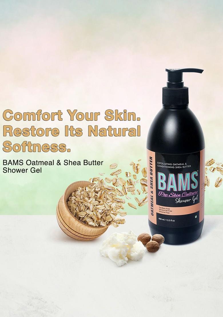 Bams Pop Skin Culture Oatmeal Shea Butter Shower Gel For Hydration 400 Ml