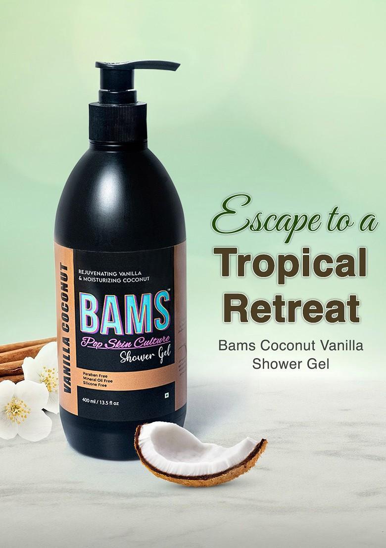 Bams Pop Skin Culture Vanilla Coconut Shower Gel For Moisturising 400 Ml
