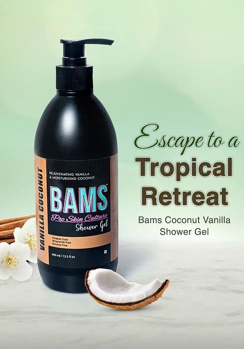 Bams Pop Skin Culture Vanilla Coconut Shower Gel For Moisturising 400 Ml