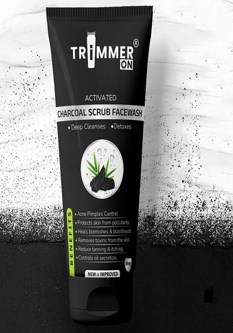 Trimmer On Activated Charcoal Scrub Facewash For Deep Cleansing 100 G Each