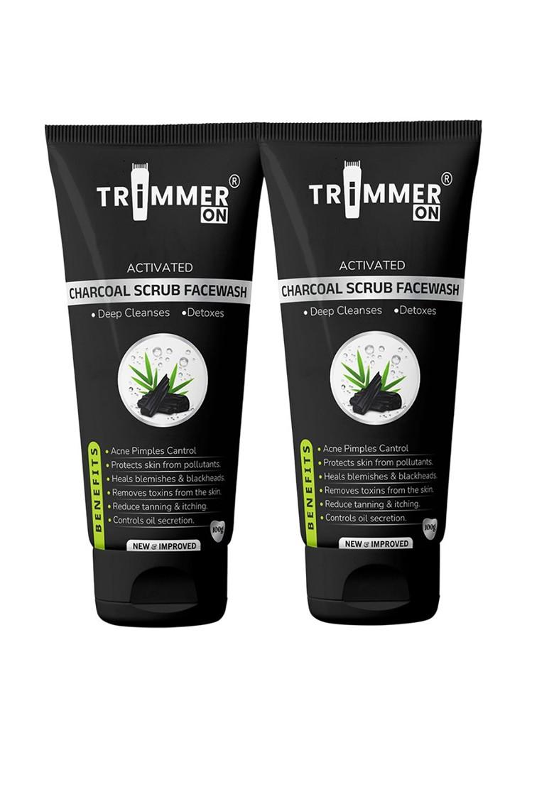 Trimmer On Set Of 2 Activated Charcoal Scrub Facewash For Deep Cleansing 100 G Each