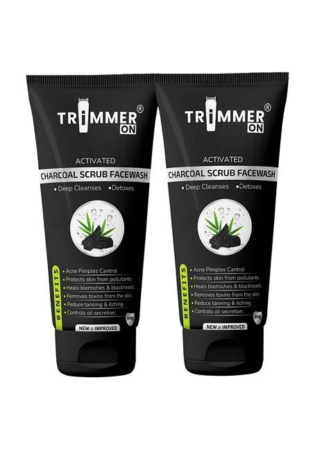 Trimmer On Set Of 2 Activated Charcoal Scrub Facewash For Deep Cleansing 100 G Each