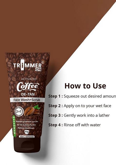 Trimmer On Set Of 2 Activated Coffee Detan Scrub Face Wash 100 G Each