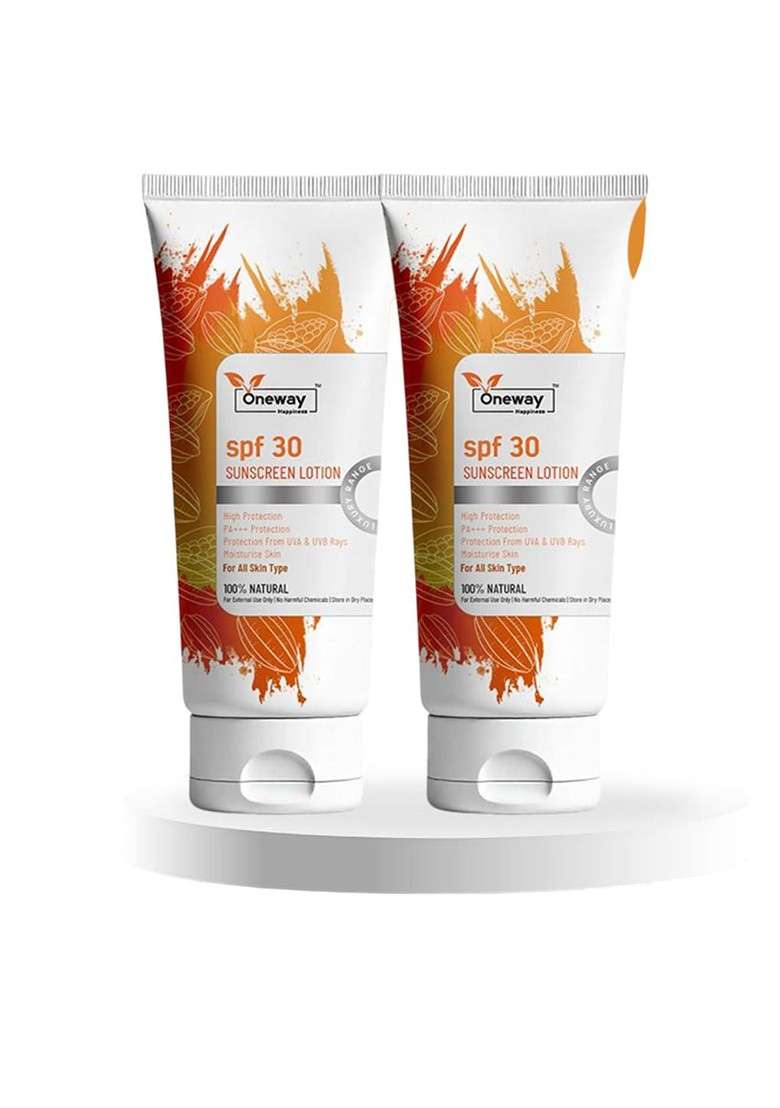Oneway Happiness Set Of 2 Sunscreen Lotion Spf30 With Vitamin C 100 Ml Each - Indya