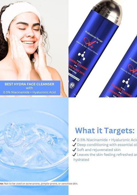 A Professional Range Hydra Foaming Korean Glass Skin Technology Face Cleanser 100 Ml