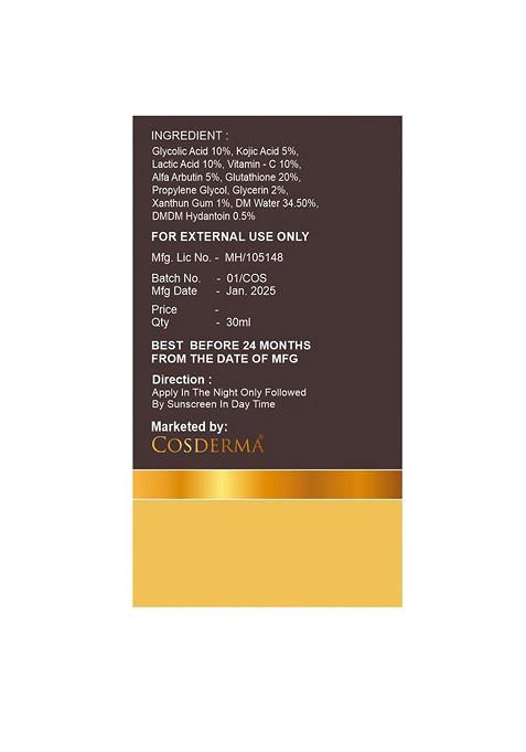 Cosderma Whitening Gel Peel With Vitamin C 10 30 Ml