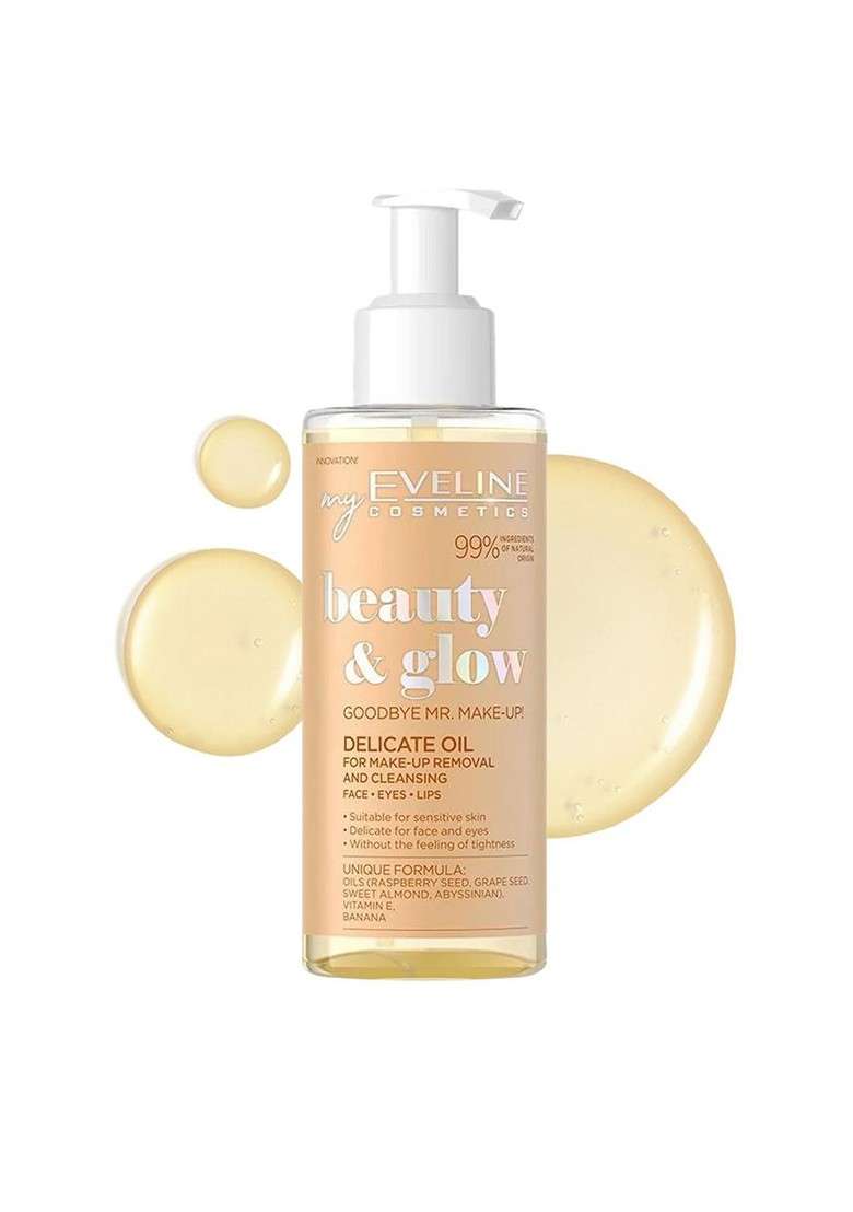 Eveline Cosmetics Beauty Glow Delicate Make Up Removing Cleansing Oil 145 Ml - Indya