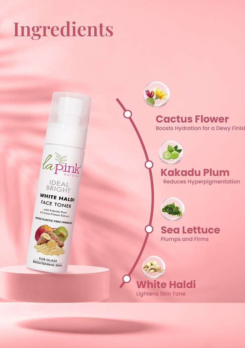 La Pink Ideal Bright Alcohol Free Face Toner With Lotus Flower For Tightens Pores 100Ml - Indya
