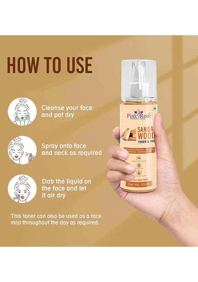 Pink Root Sandalwood Toner Mist 100Ml - Indya