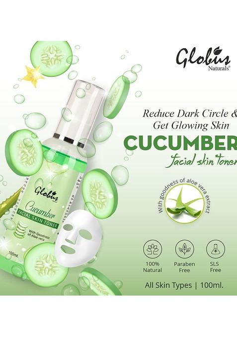 Globus Naturals Pack Of 2 Cucumber Facial Skin Toner With Aloe Vera Extract 100Ml