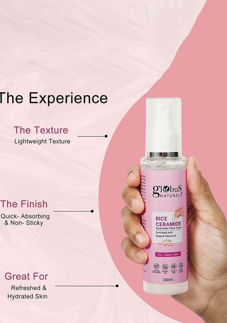 Globus Naturals Vitamin E Rice Ceramide Ayurvedic Face Toner 100 Ml - Indya