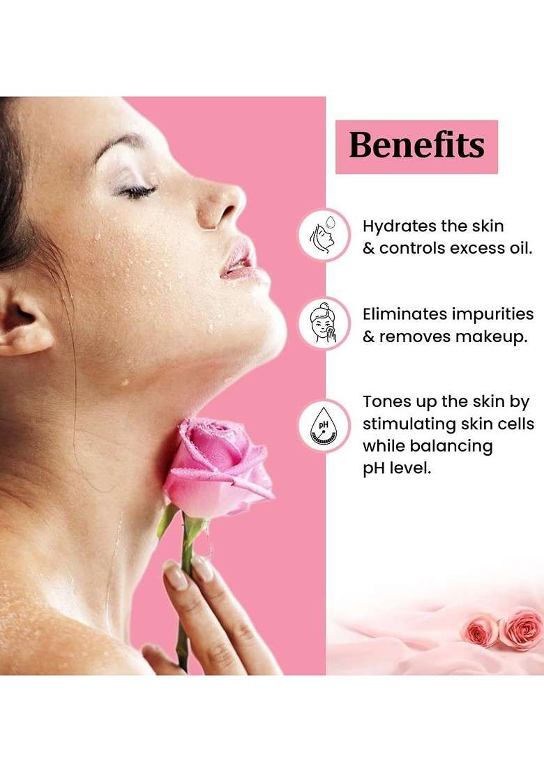 Elecsera Natural Rose Water For Skin Face Hair 50 Ml - Indya