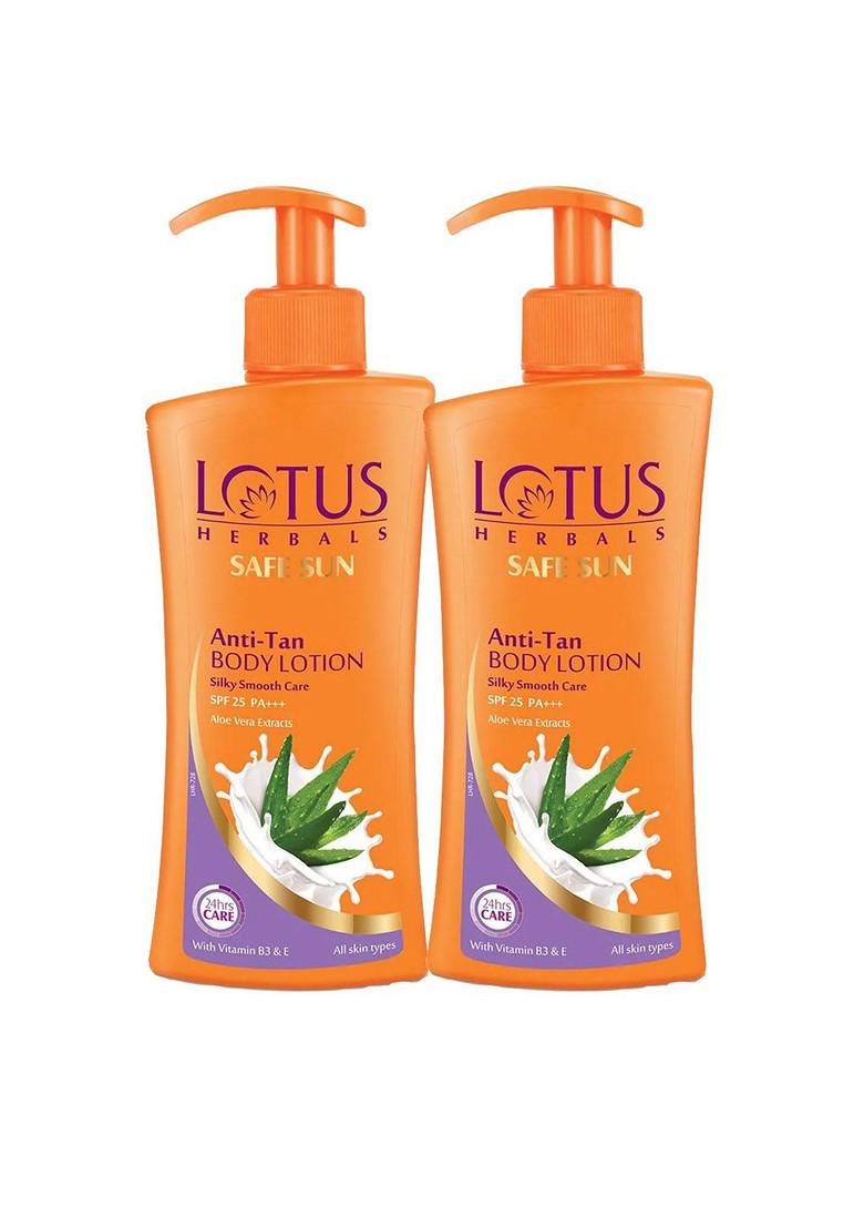 Lotus Herbals Safe Sun Set Of 2 Anti Tan Body Lotion Spf 25 250Ml Each