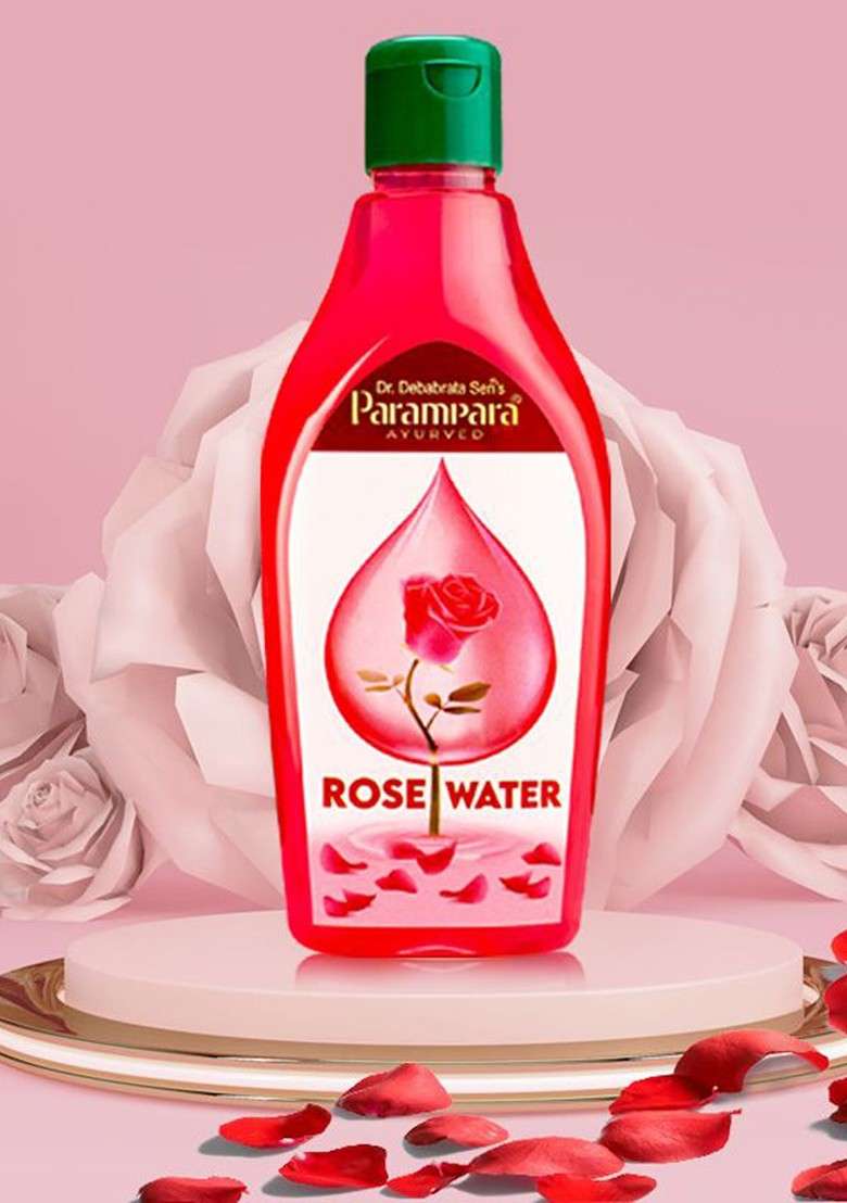 Parampara Ayurved Rose Water Toner With Vitamin E 300 Ml - Indya