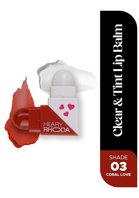 Hilary Rhoda 2 Sided Clear Tint Lip Balm With Shea Butter 27G Each Side Coral Love 03