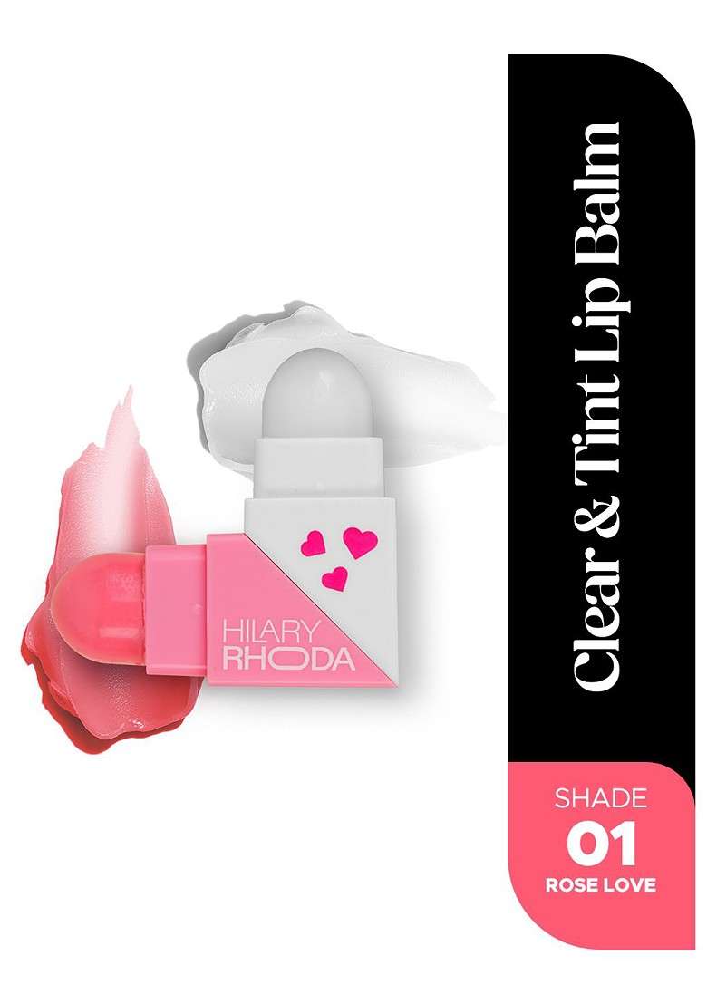 Hilary Rhoda 2 Sided Clear Tint Lip Balm With Shea Butter 27G Each Side Rose Love 01 - Indya