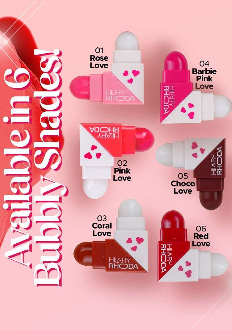 Hilary Rhoda 2 Sided Clear Tint Lip Balm With Shea Butter 27G Each Side Rose Love 01 - Indya