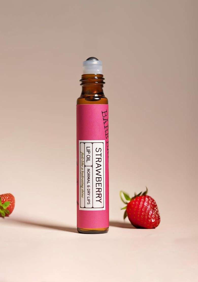 The Bare Bar Strawberry Lip Oil With Coconut Jojoba 10 Ml - Indya