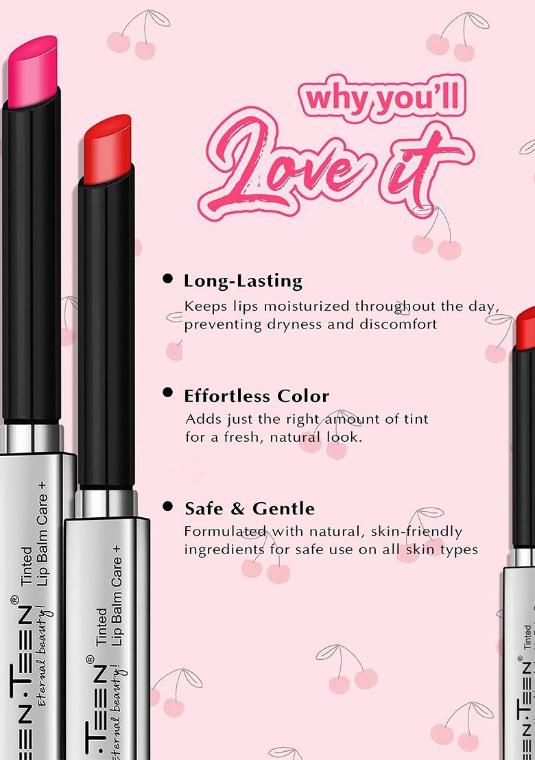 Teen Cosmetics Tinted Lip Balm For Smooth Soft Lips Enhanced Color 03 Cherry