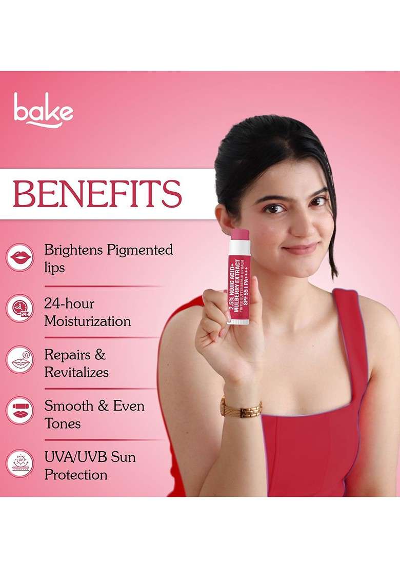 Bake 2 5 Kojic Acid Mulberry Extract Tinted Lip Balm G - Indya