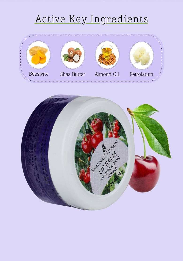 Shahnaz Husain Lip Care Shine Balm 10G Purple - Indya