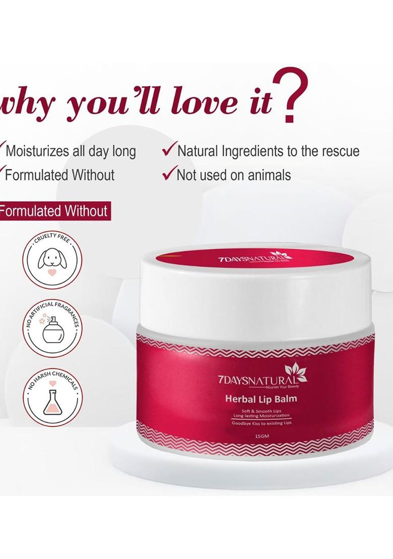 7Daysnatural Herbal Lip Balm For Nourished Lips 15G