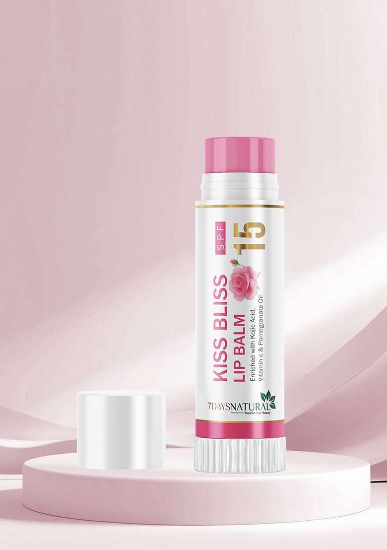 7Daysnatural 7Days Kiss Bliss Lip Balm For Nourishing With Spf 15 Vitamin C 5 G Rose - Indya