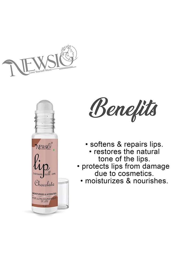 Newsio Set Of 2 Roll On Lip Serum For Ultra Nourishment 10 Ml Each Chocolate - Indya