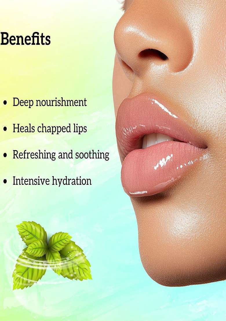 Inatur Peppermint Lip Gel With Apricot Olive Oil 10 G - Indya