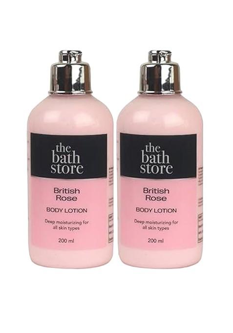 The Bath Store British Rose Set Of 2 Body Lotion 200Ml Each