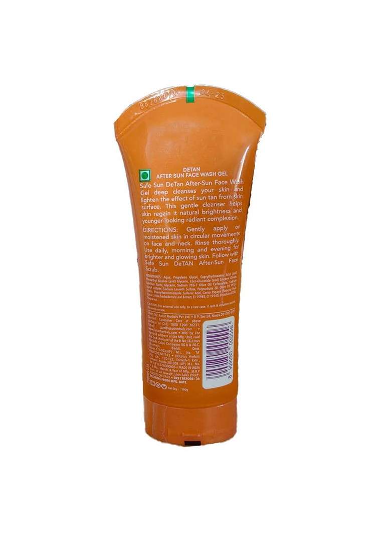 Lotus Herbals Set Of 2 Safe Sun Detan After Face Wash Gel 100 G Each - Indya