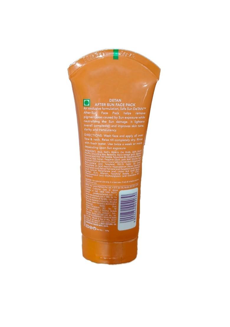 Lotus Herbals Set Of 3 Safe Sun De Tan After Face Pack 100 G Each