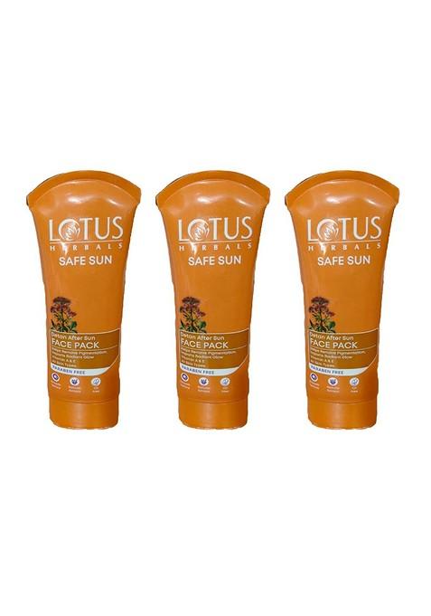 Lotus Herbals Set Of 3 Safe Sun De Tan After Face Pack 100 G Each