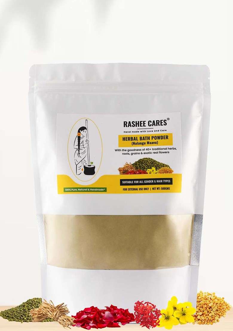 Rashee Cares Herbal Bath Powder With Saffron For Deep Cleansing 500 G - Indya
