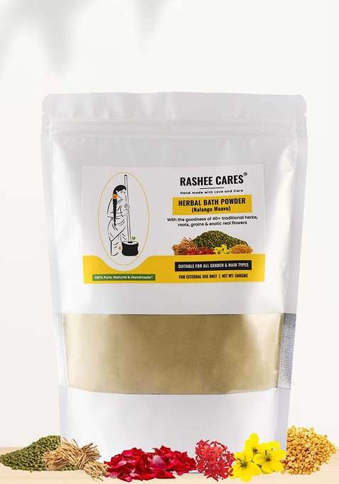 Rashee Cares Herbal Bath Powder With Saffron For Deep Cleansing 500 G
