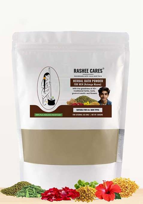 Rashee Cares Herbal Bath Powder With Turmeric For Deep Cleansing 500 G
