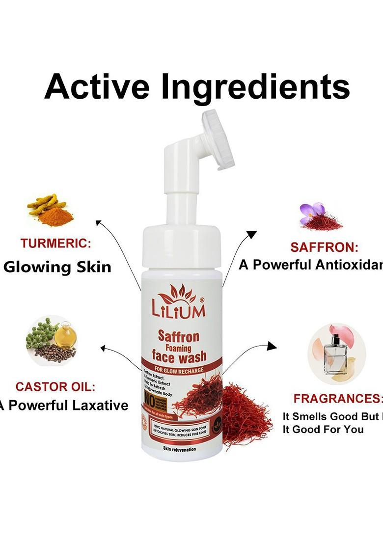 Lilium Saffron Foaming Face Wash For Radiant Clear Skin 150 Ml