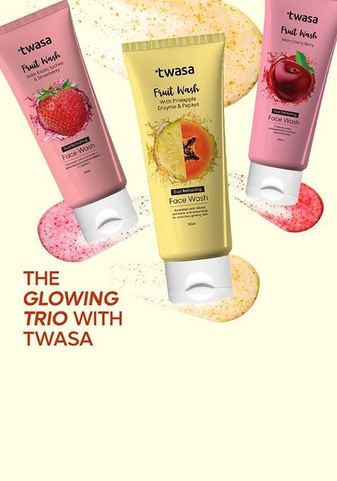 Twasa Set Of 2 Papaya Pineapple Fruit Face Wash For Glowing Skin 100 Ml Each