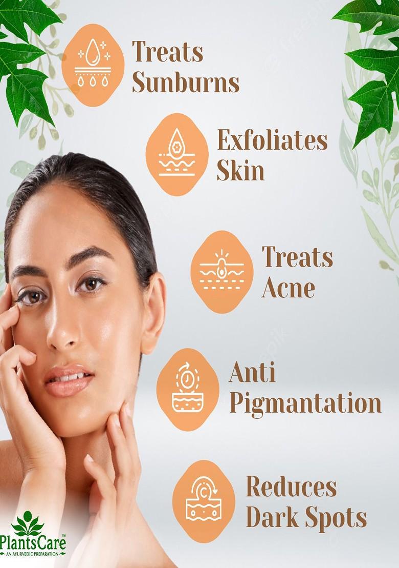 Plantscare 4 Step Radiance Papaya Treatment Kit 80 G Cleanser Scrub Cream Face Pack