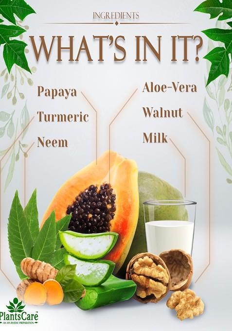 Plantscare 4 Step Radiance Papaya Treatment Kit 80 G Cleanser Scrub Cream Face Pack