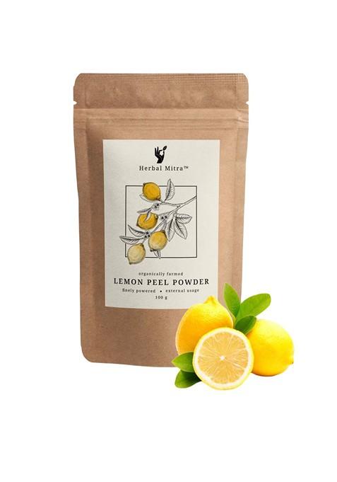 Herbal Mitra Pure Lemon Peel Powder For Hair Skin Deep Cleansing 100 G