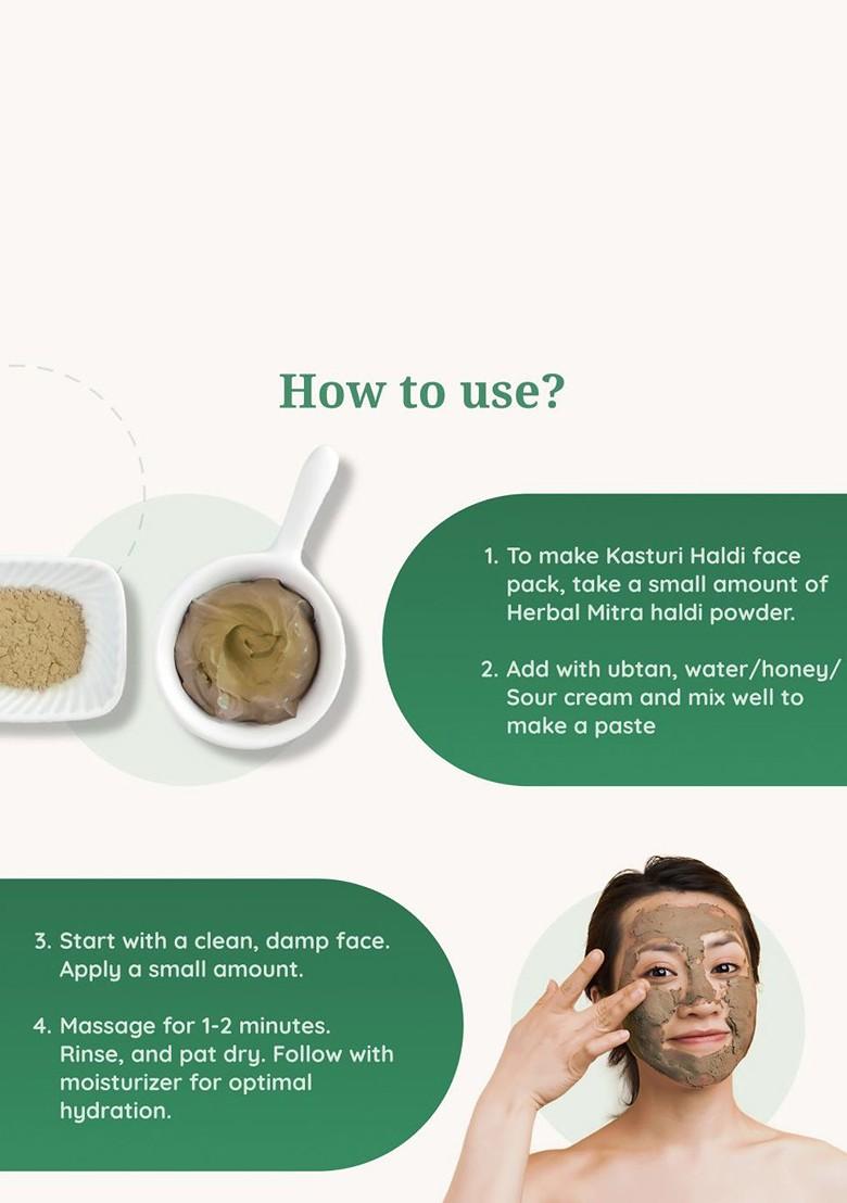 Herbal Mitra Natural Pure Kasturi Haldi Powder Face Pack 100 G