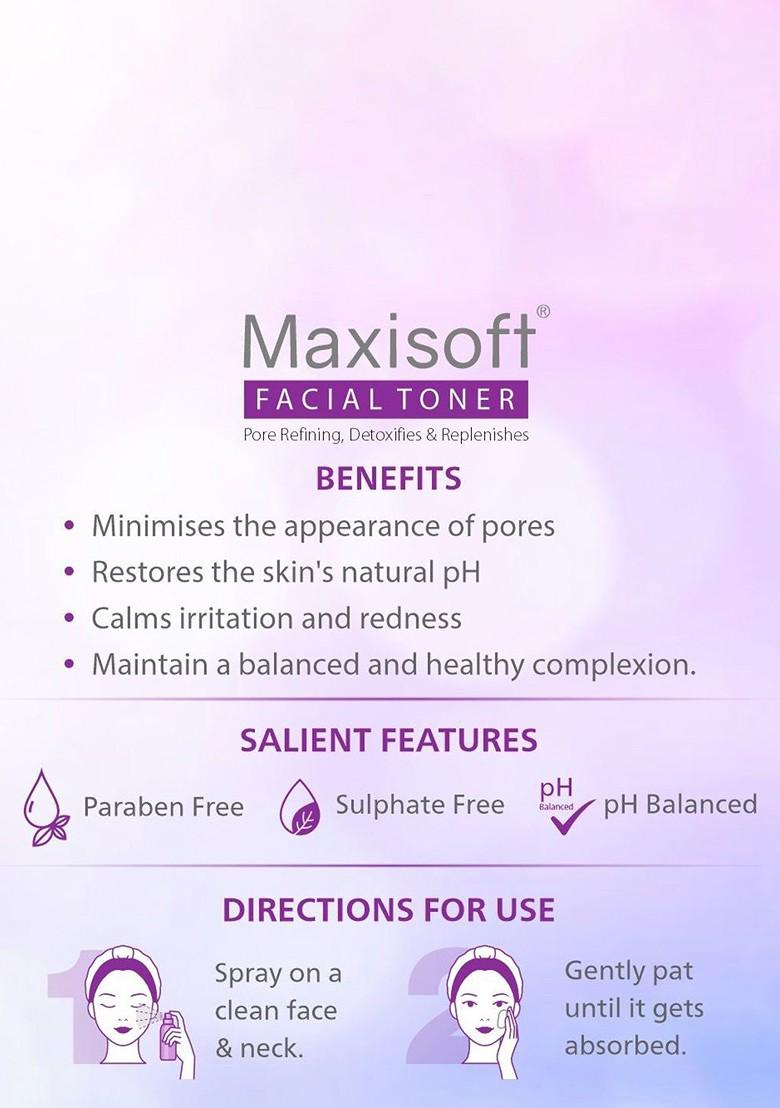 Maxisoft Set Of 3 Facial Toner With Aloevera Cleanses Pore Hydrates Skin 100 Ml Each