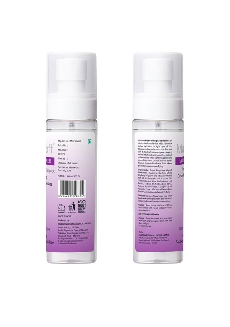 Maxisoft Set Of 3 Facial Toner With Aloevera Cleanses Pore Hydrates Skin 100 Ml Each