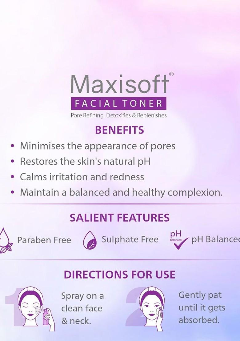 Maxisoft Set Of 2 Facial Toner With Aloevera Cleanses Pore Hydrates Skin 100 Ml Each