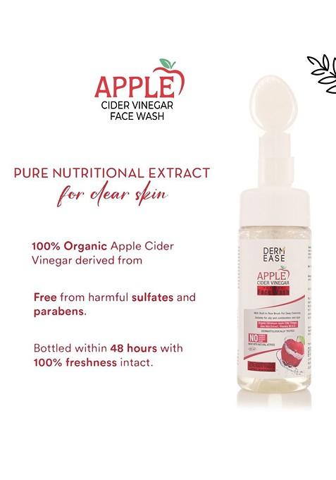 Dermease Apple Cider Vinegar Foaming Face Wash For Deep Cleansing With Vitamin E 150 Ml
