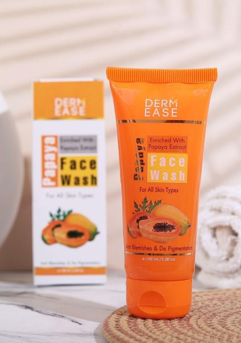 Dermease Papaya Face Wash With Extracts Anti Blemishes De Pigmentation 100 Ml