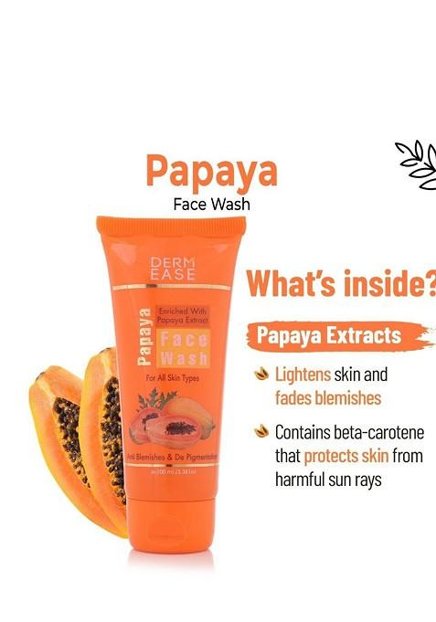 Dermease Papaya Face Wash With Extracts Anti Blemishes De Pigmentation 100 Ml
